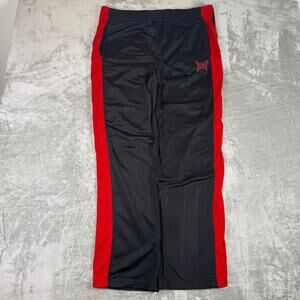 VTG Y2K Tapout black red leg stripe warm up streetwear track pants mens XL